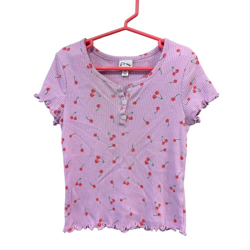Pink Ribbed Cherries SS - Art Class - M (8)